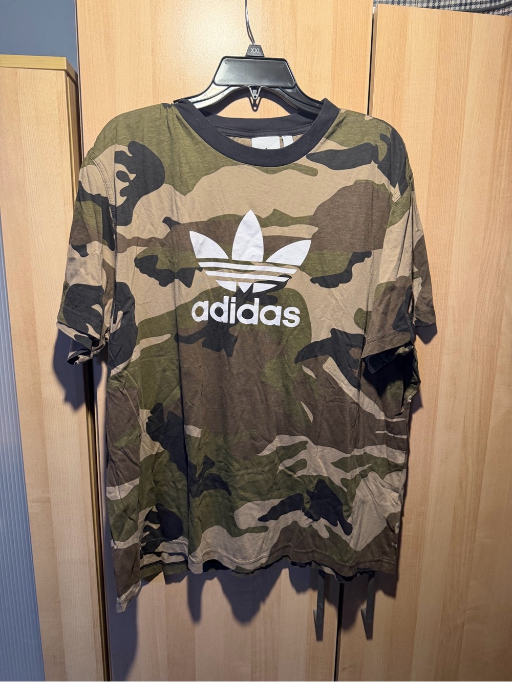 Adidas Camo Short Sleeve Tee with White Trefoil Logo XXL
